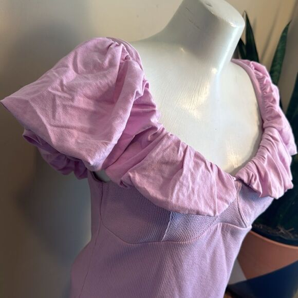 Free People Beach Puffed Sleeve Dress L - Picture 3 of 6